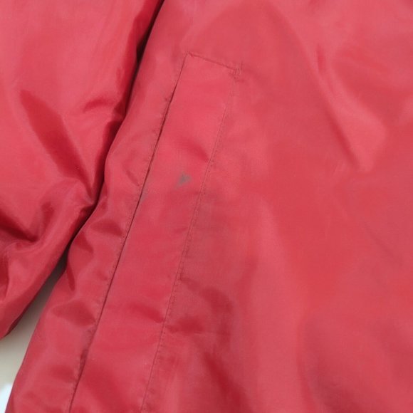 Avirex Satin / Fleece Reversible Jacket Red Black Men's Sz XL Packable Hood - Picture 11 of 11